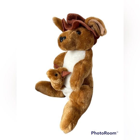 Australian “Grab A Jumbuck” Plush Kangaroo and Joey - Picture 1 of 4